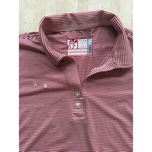 Chick Fil A Employee Polo Shirt Mens M Red Hydro Chill Oobe Teamstyle Striped